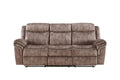 Zubaida Two Tone Chocolate Velvet Recliner Sofa with USB Port & Drop Down Table