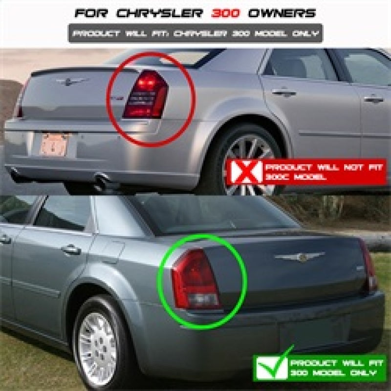 Spyder Chrysler 300 05-07 LED Tail Lights Chrome ALT-YD-CHR305-LED-C 5001634