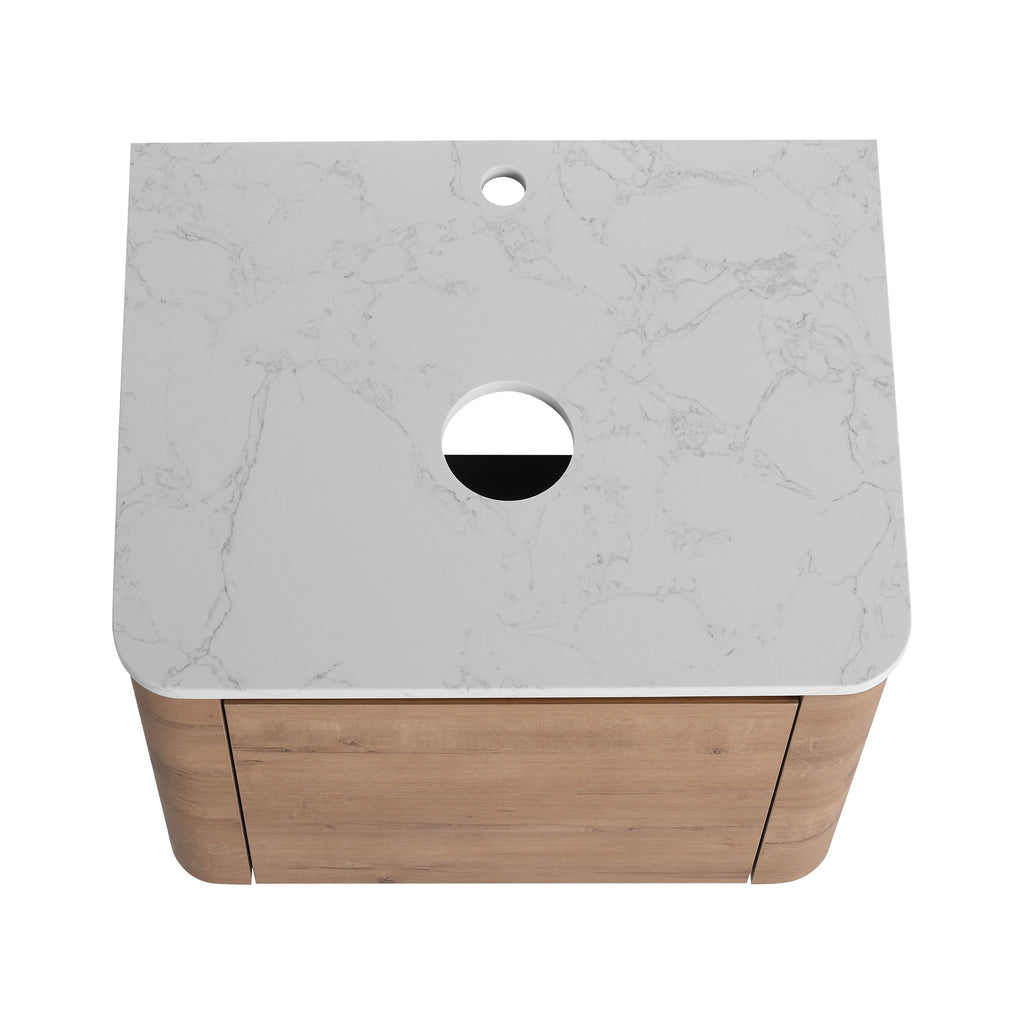 24" Wall-Mounted Bathroom Vanity & 1-Soft-Close Door