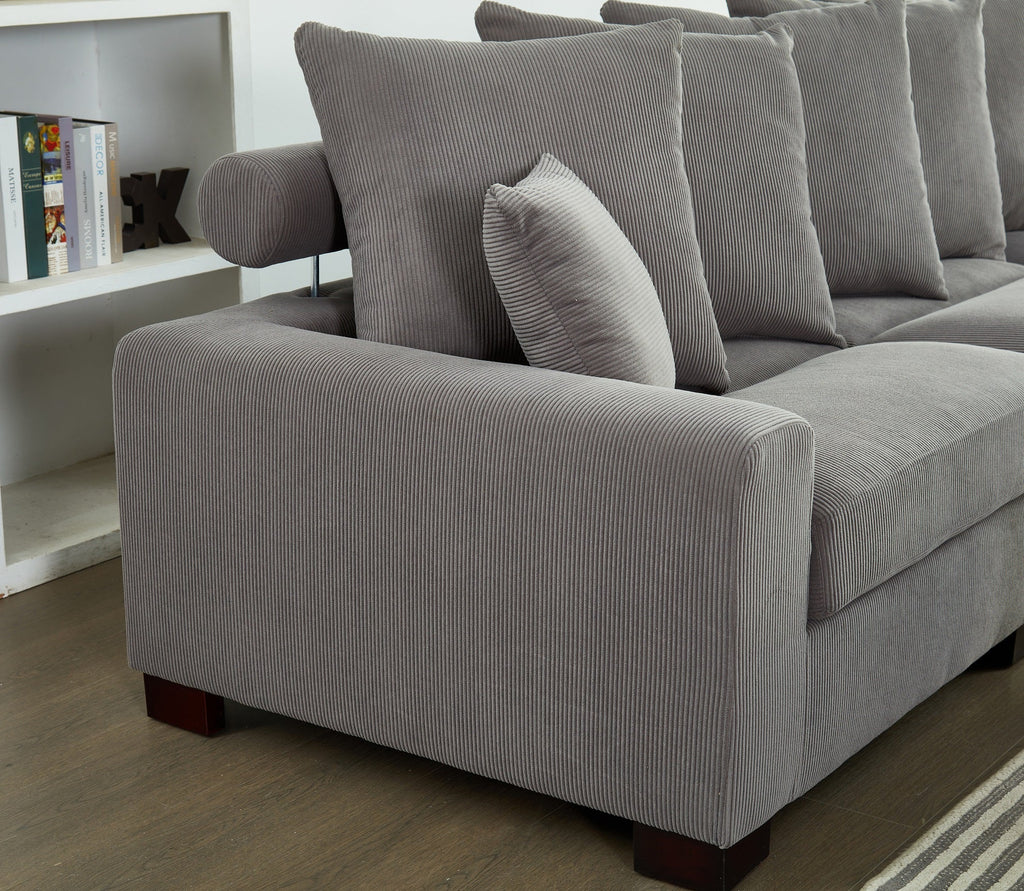 Modular Sectional Sofa - 5 Seater Oversized Convertible L & U Shaped Couch
