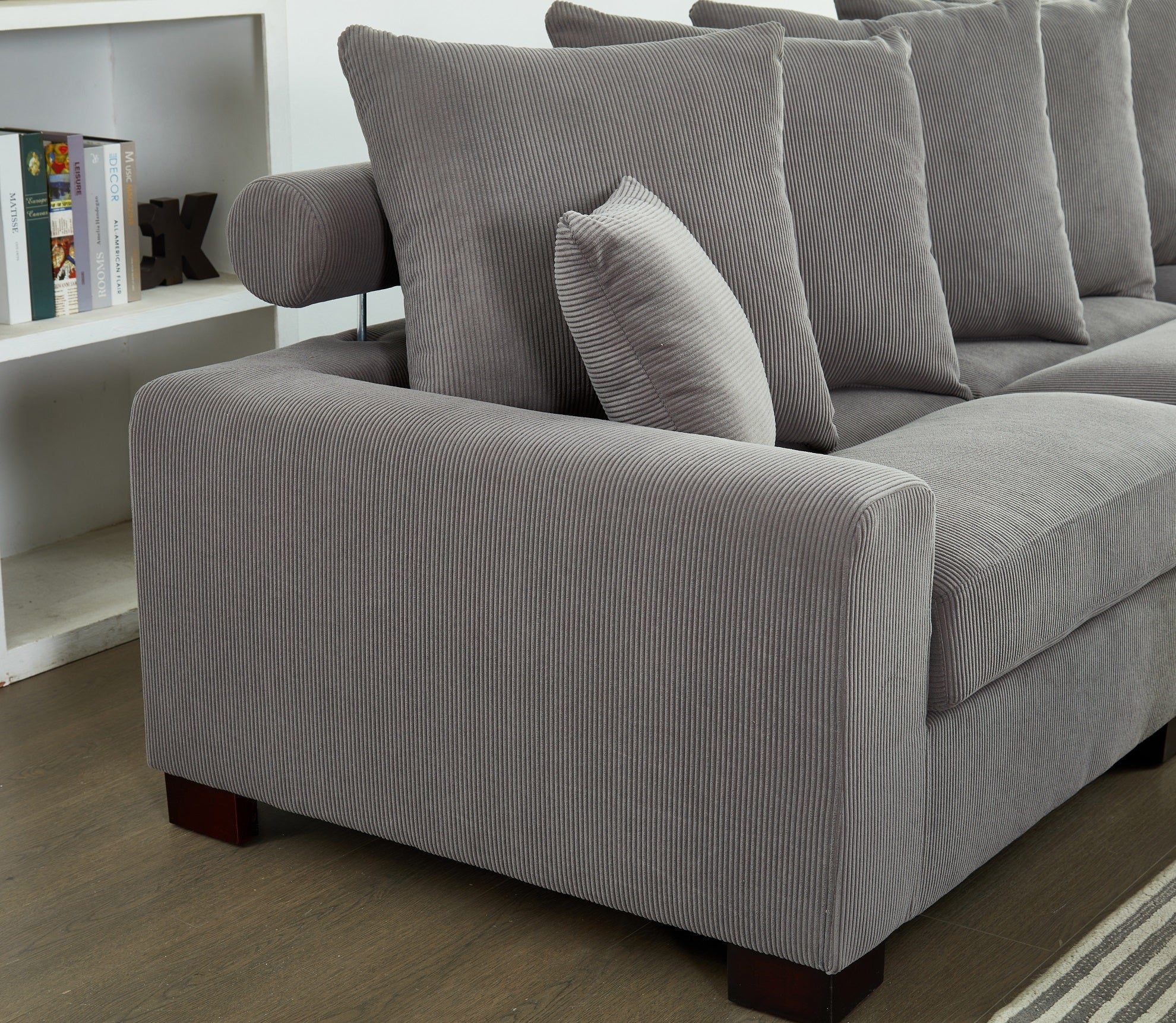 Modular Sectional Sofa - 5 Seater Oversized Convertible L & U Shaped Couch