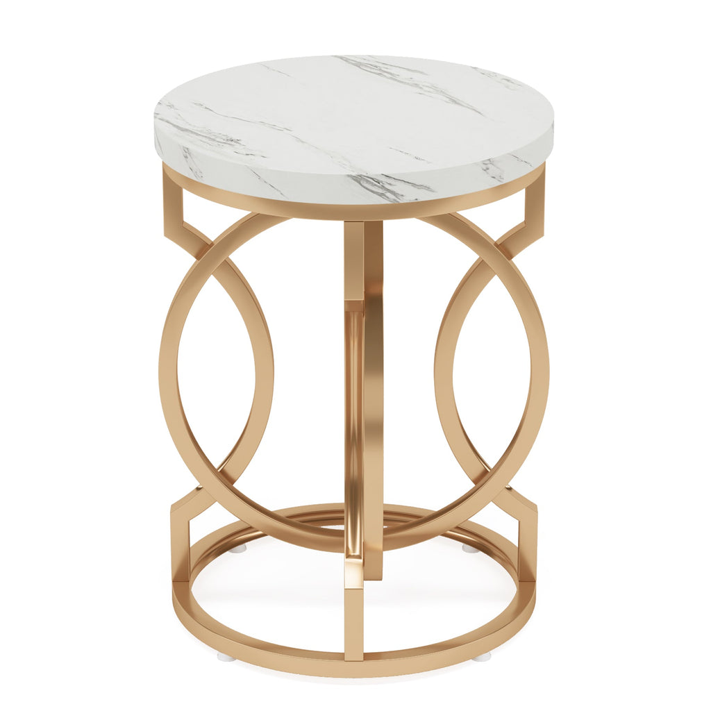 20” Round End Table with Faux Marble Top