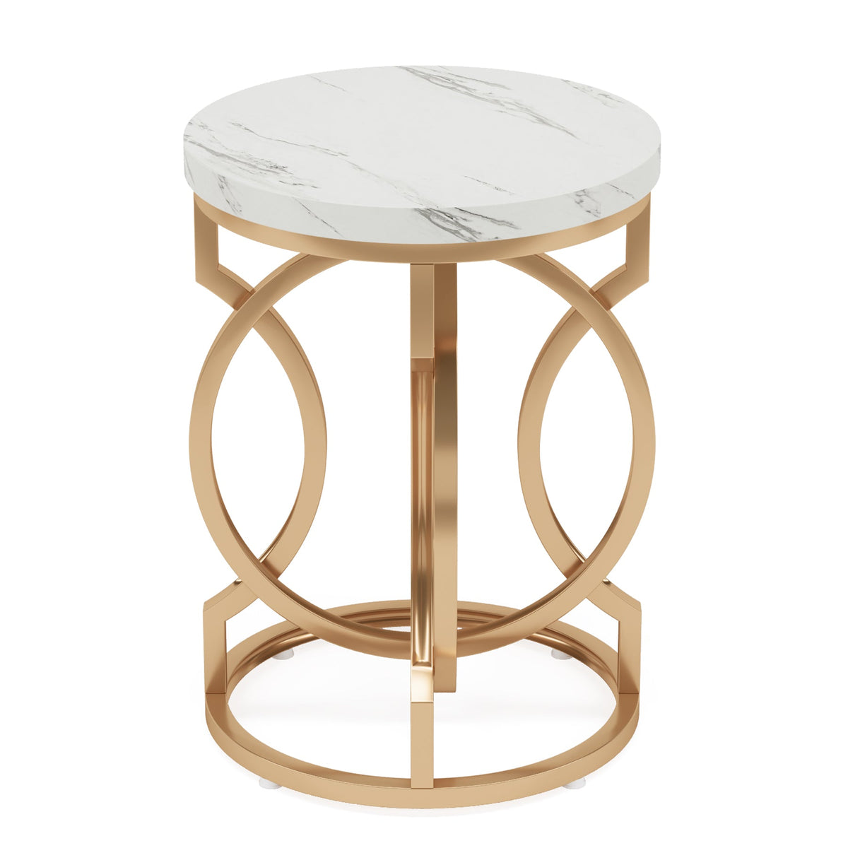 20” Round End Table with Faux Marble Top