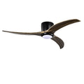 52" Flush Mount Solid Wood Blades Ceiling Fan with Lights