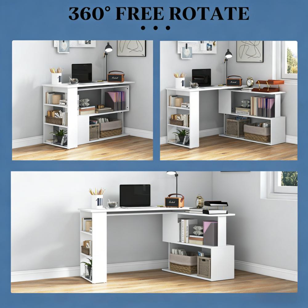 Writing Table Workstation - L Shaped Corner Computer Desk