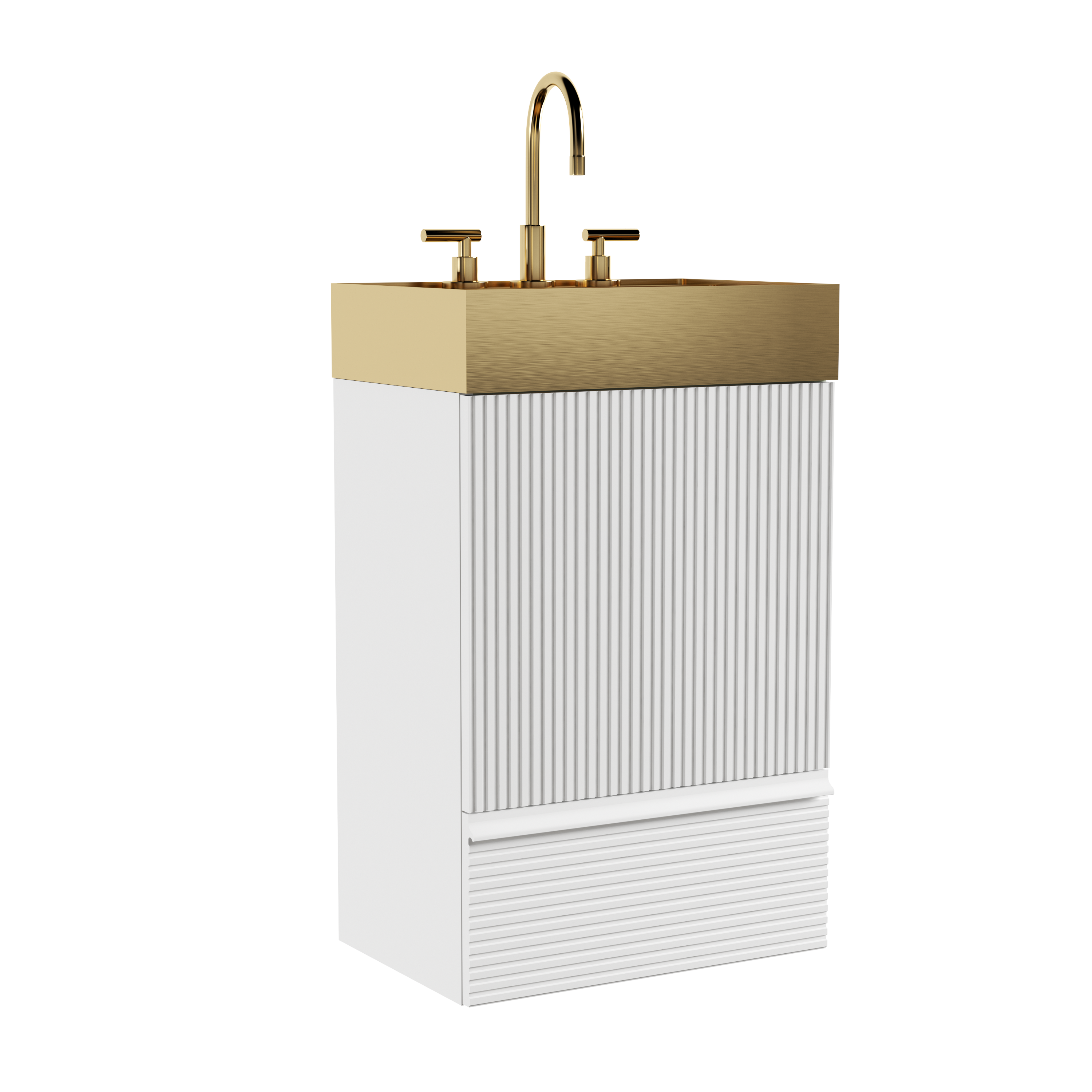 Gada 20" Striped Velvet Bathroom Vanity