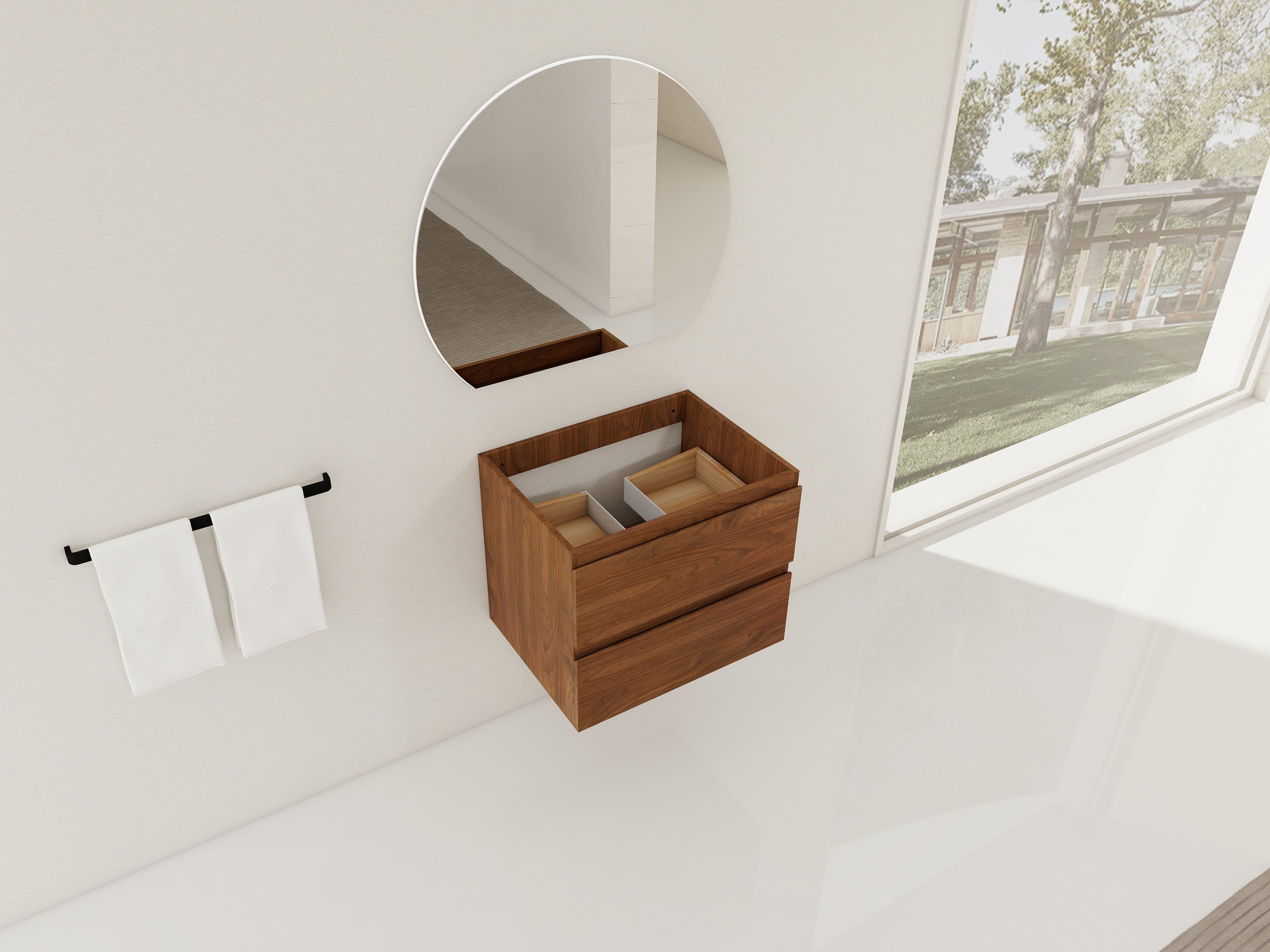 24" Wall-Mounted Bathroom Vanity Cabinet