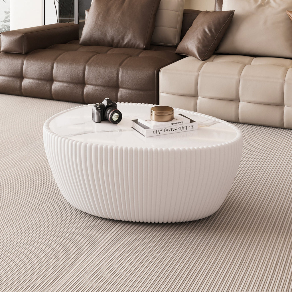 Goose Egg Shaped Coffee Table with Sintered Stone Top