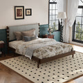 Premium Rubber Wood Platform Bed Frame, Queen Size