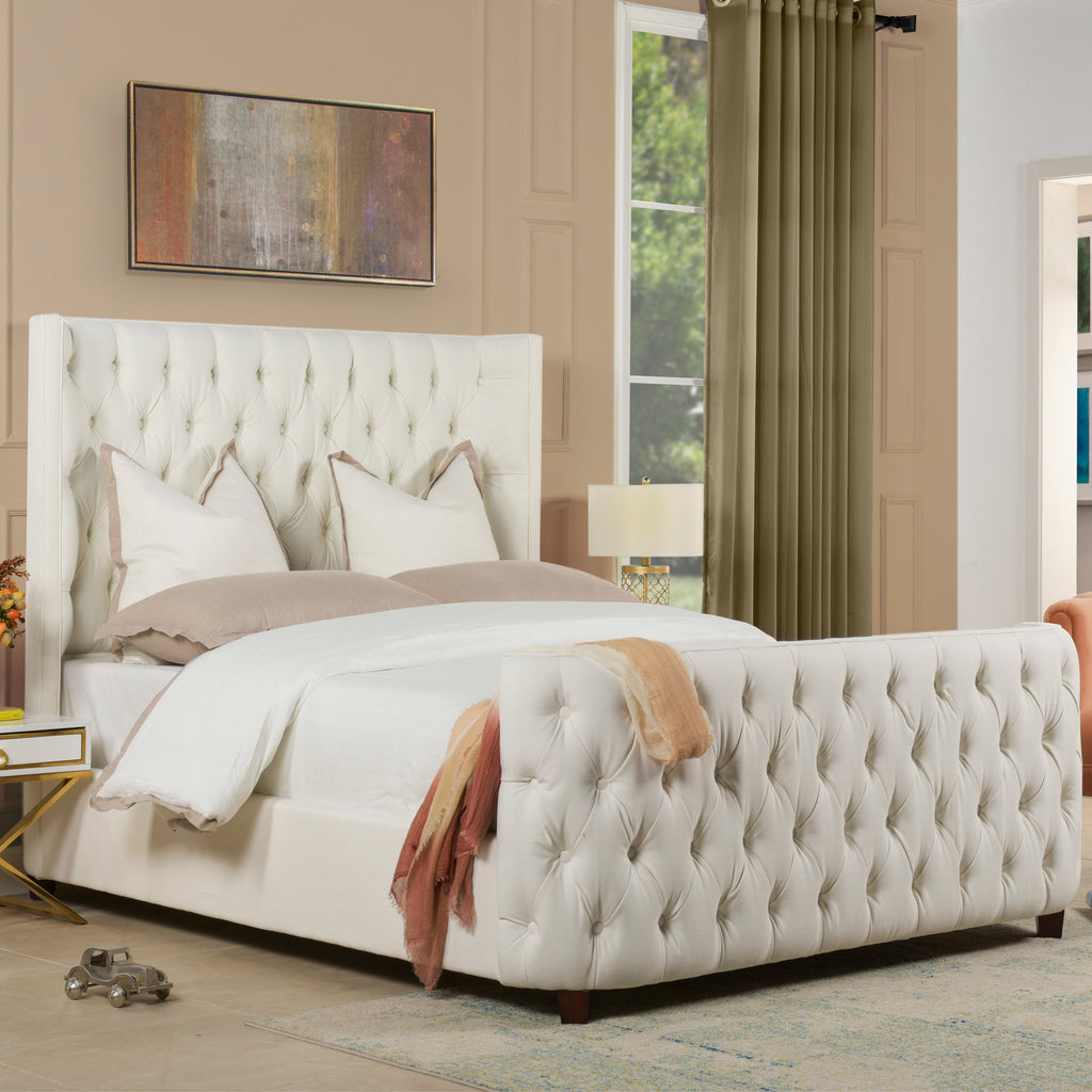 Brooklyn Queen Tufted Panel Bed Headboard and Footboard Set