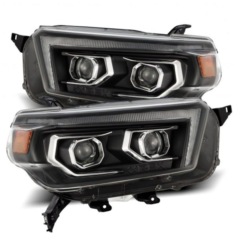 AlphaRex 10-13 Toyota 4Runner LUXX LED Proj Headlights Plank Style Black w/Seq Signal/DRL 880757 *Discontinued