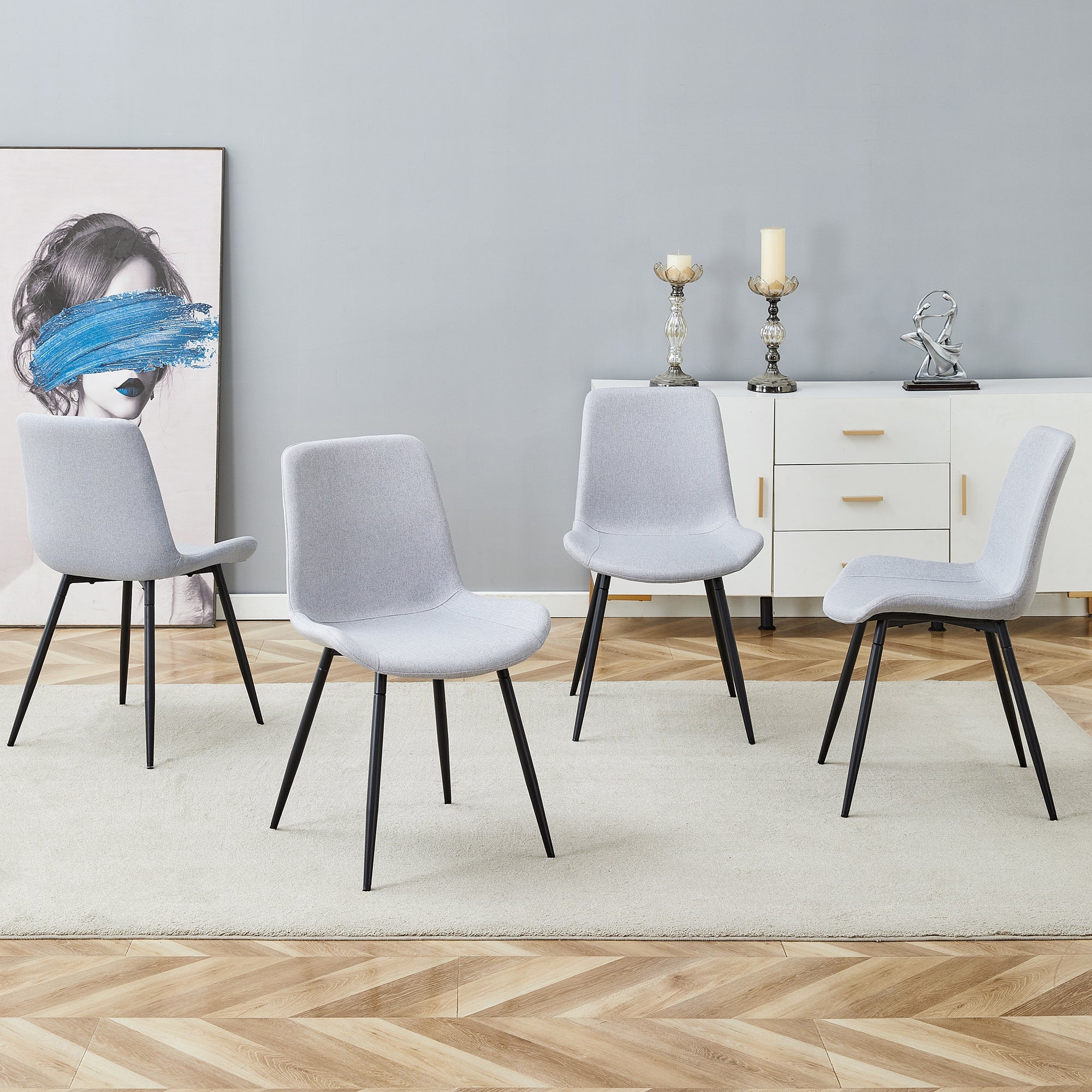Comfortable Linen-Cotton Dining Chair Set