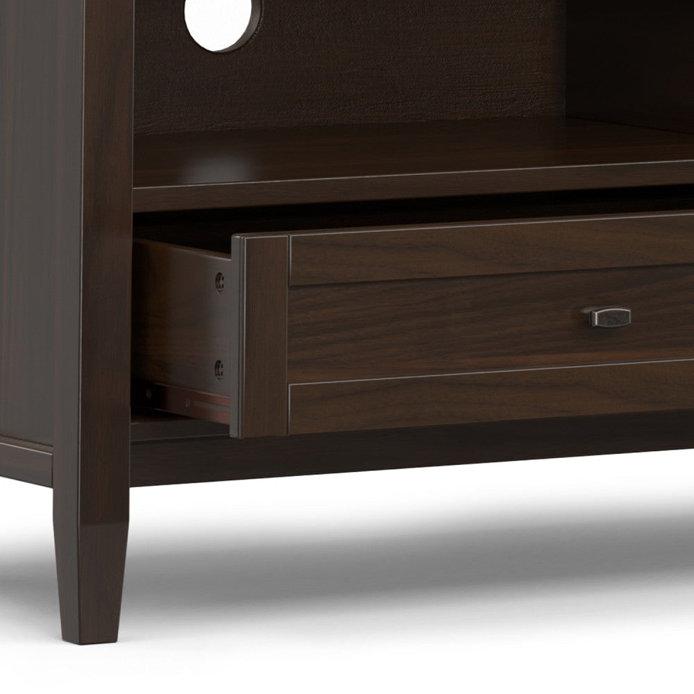 Warm Shaker 72 Inch Wide Solid Wood Low TV Stand in Tobacco