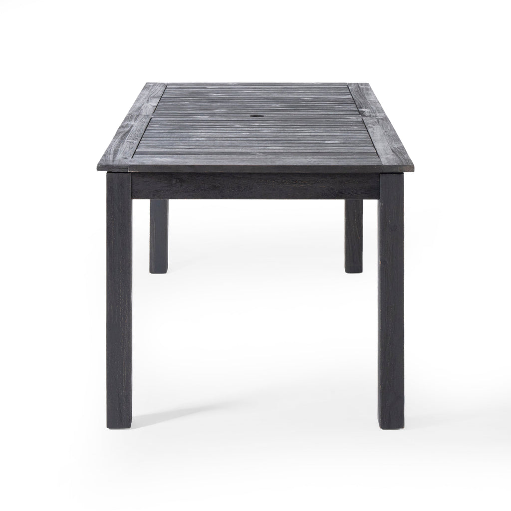 Outdoor Expandable Acacia Wood Dining Table, Dark