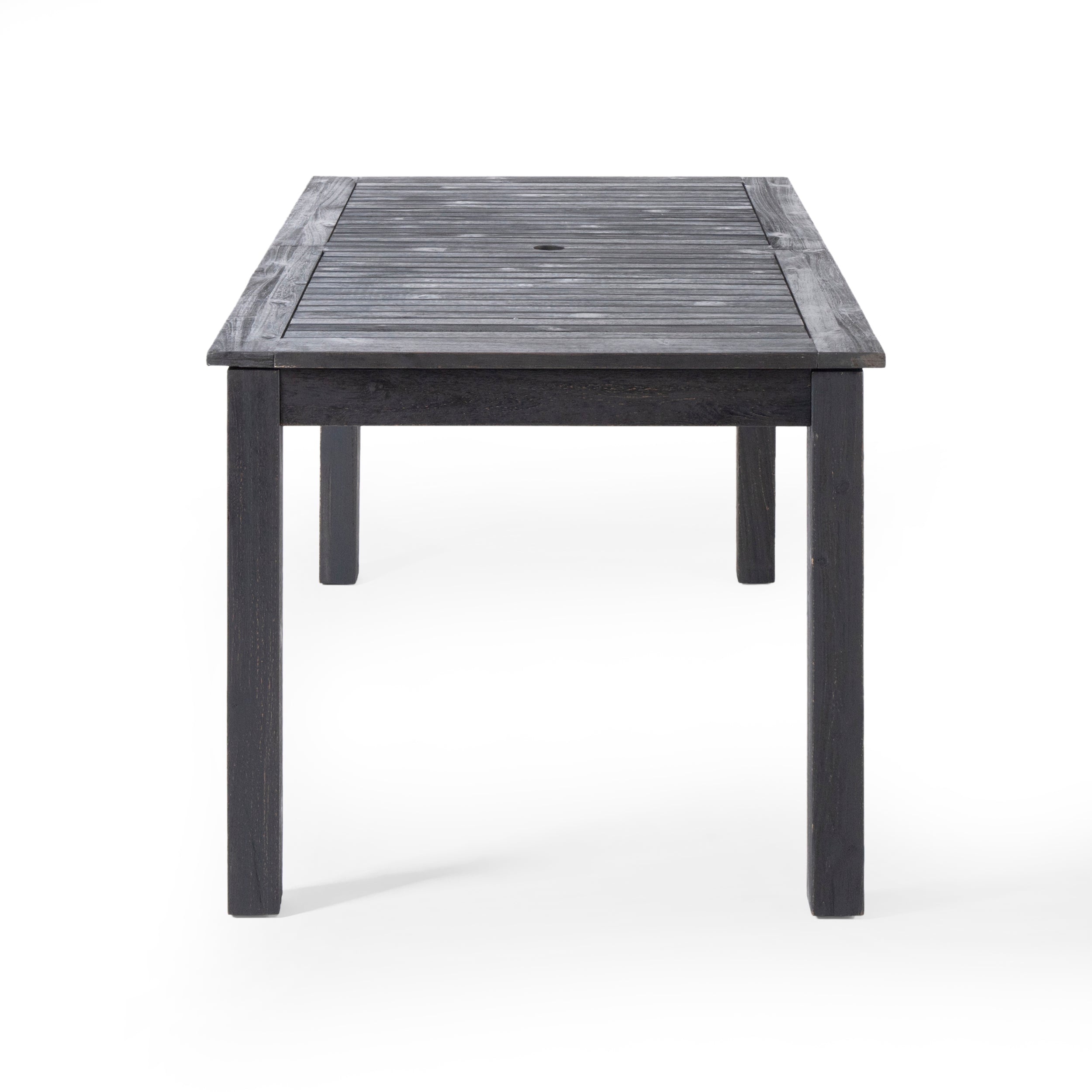 Outdoor Expandable Acacia Wood Dining Table, Dark