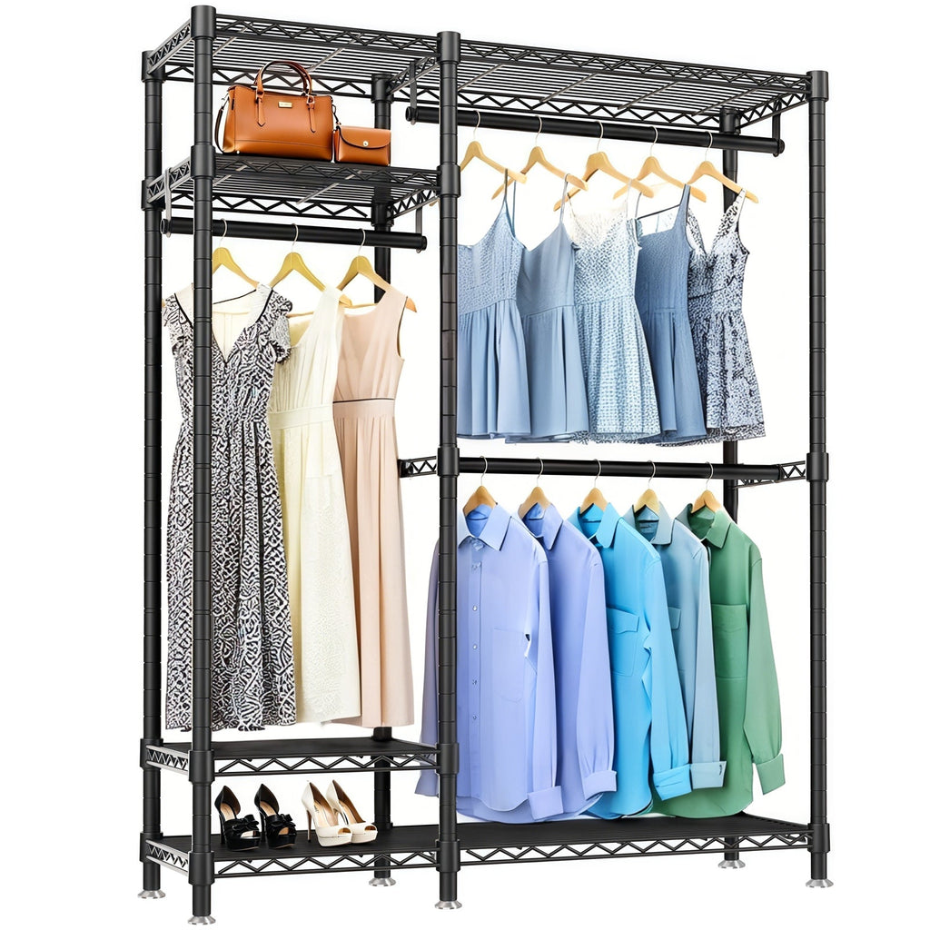 Heavy Duty Clothes Rack, Freestanding Closet Organizer