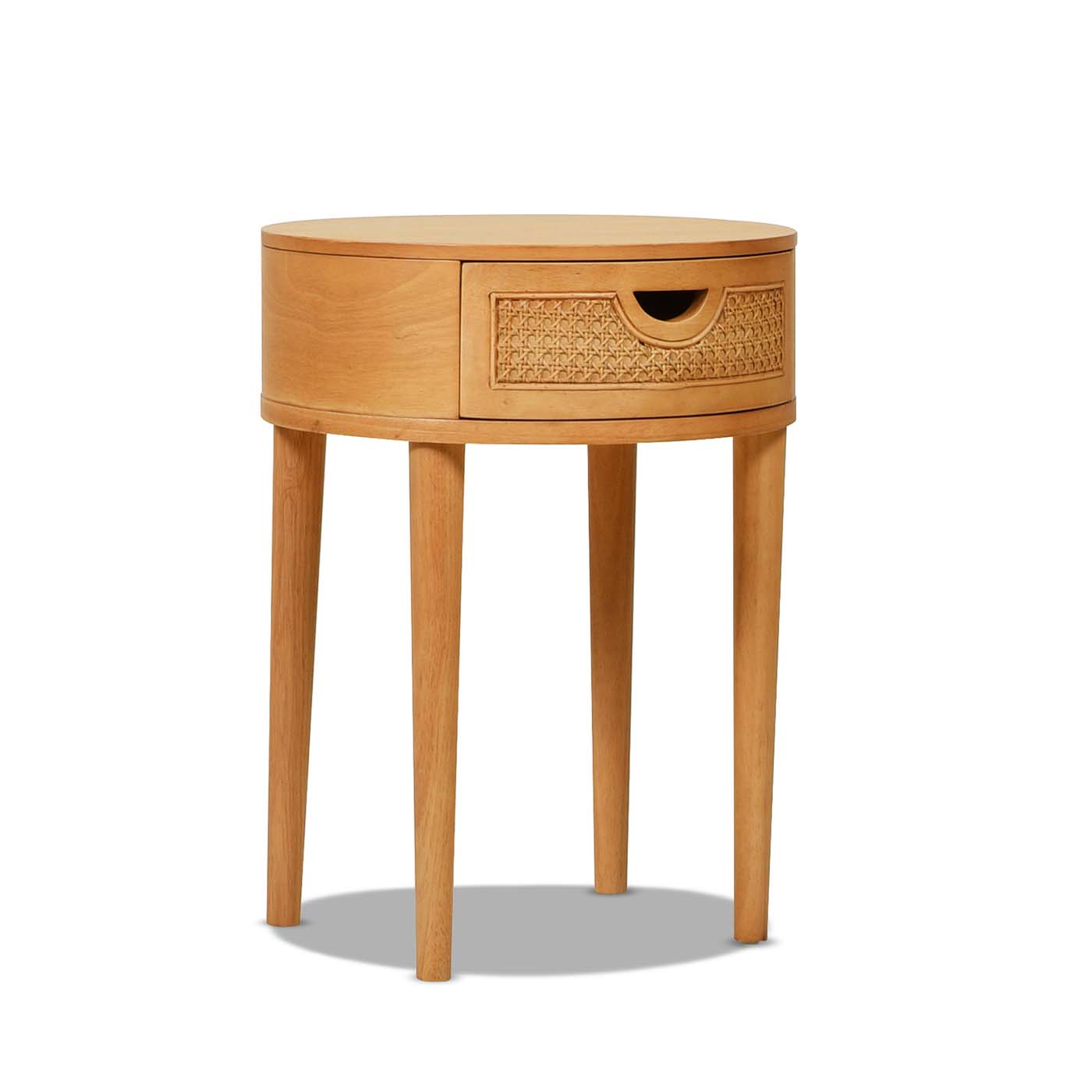Cabana 18" Round Cane Rattan Storage Side Table