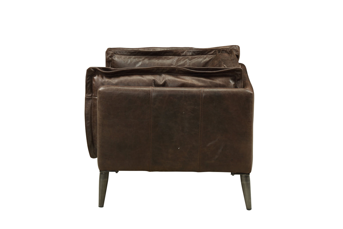 Porchester Distress Chocolate Top Grain Leather Chair