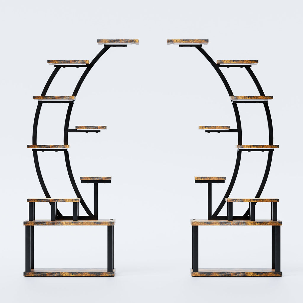 Indoor Plant Stand with Grow Lights - 63" Tall Metal Shelf