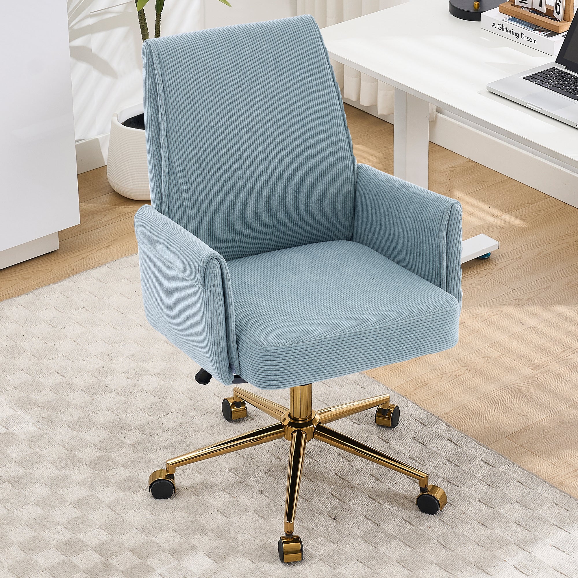 Mid-back Liftable Office Chair in Striped Fabric