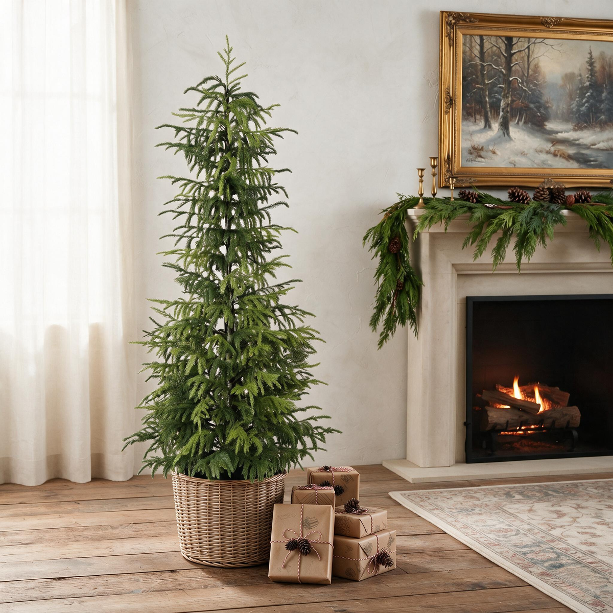 5FT Artificial Real Touch Norfolk Pine Tree 2pcs/set