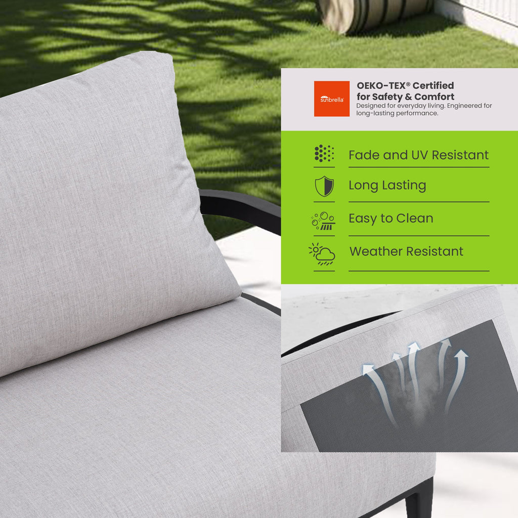 4PC Outdoor Conversation Set with Modern Club Chairs