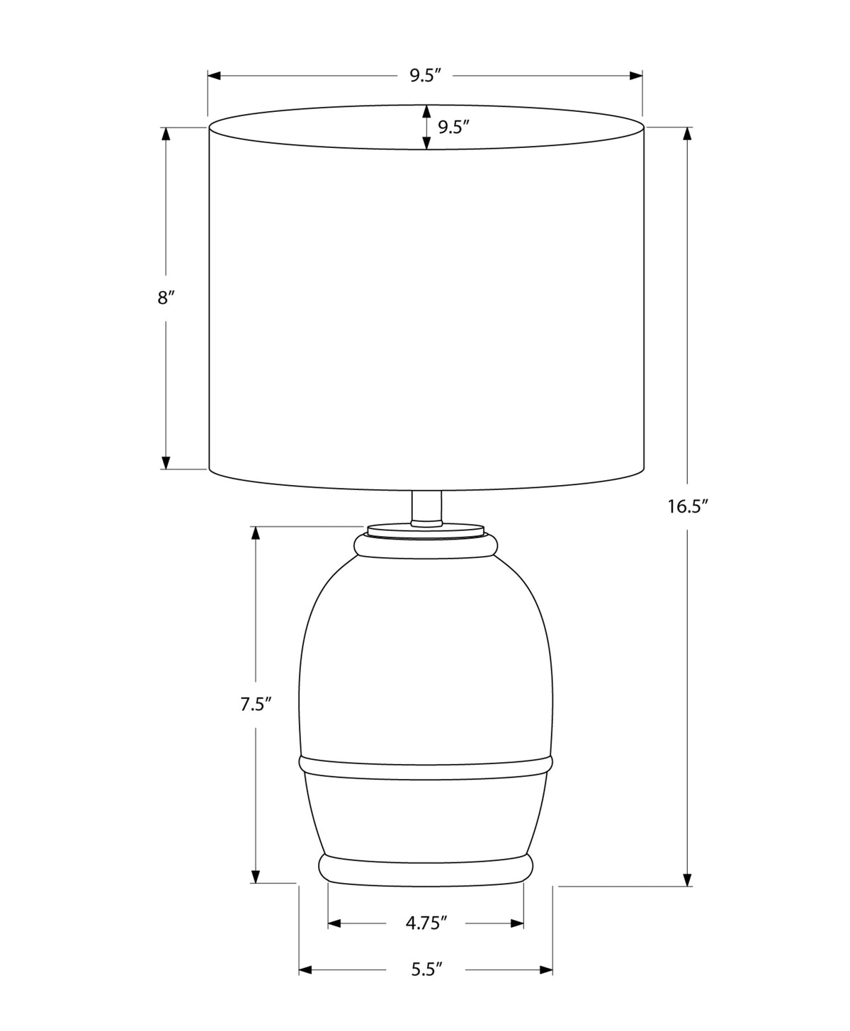 Contemporary 16"h Table Lamp