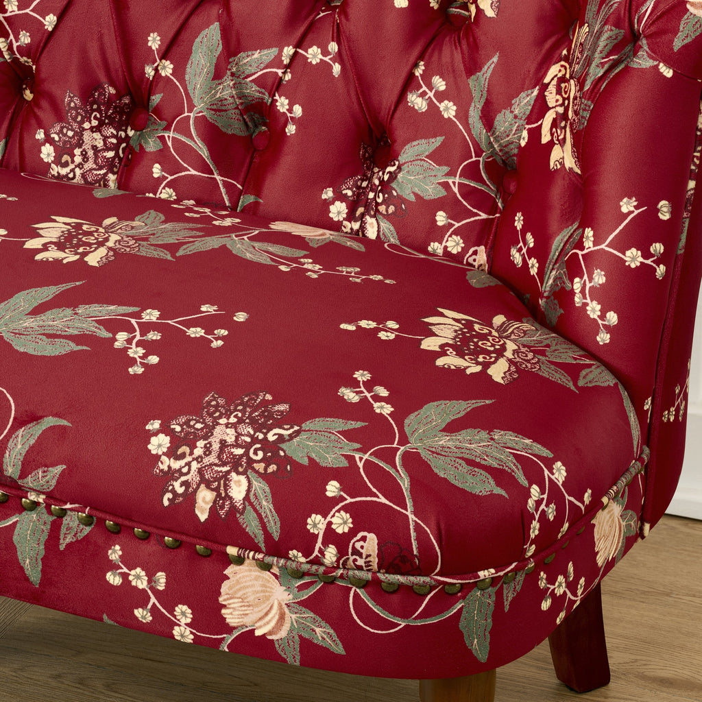 European Style Sofa Chair in Wine Red