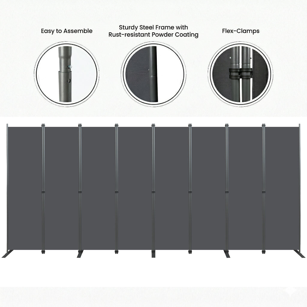 Room Divider 8-Panel Folding Privacy Screen