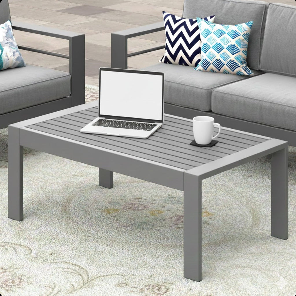 43" x 24" All-Weather Metal Outdoor Coffee Table