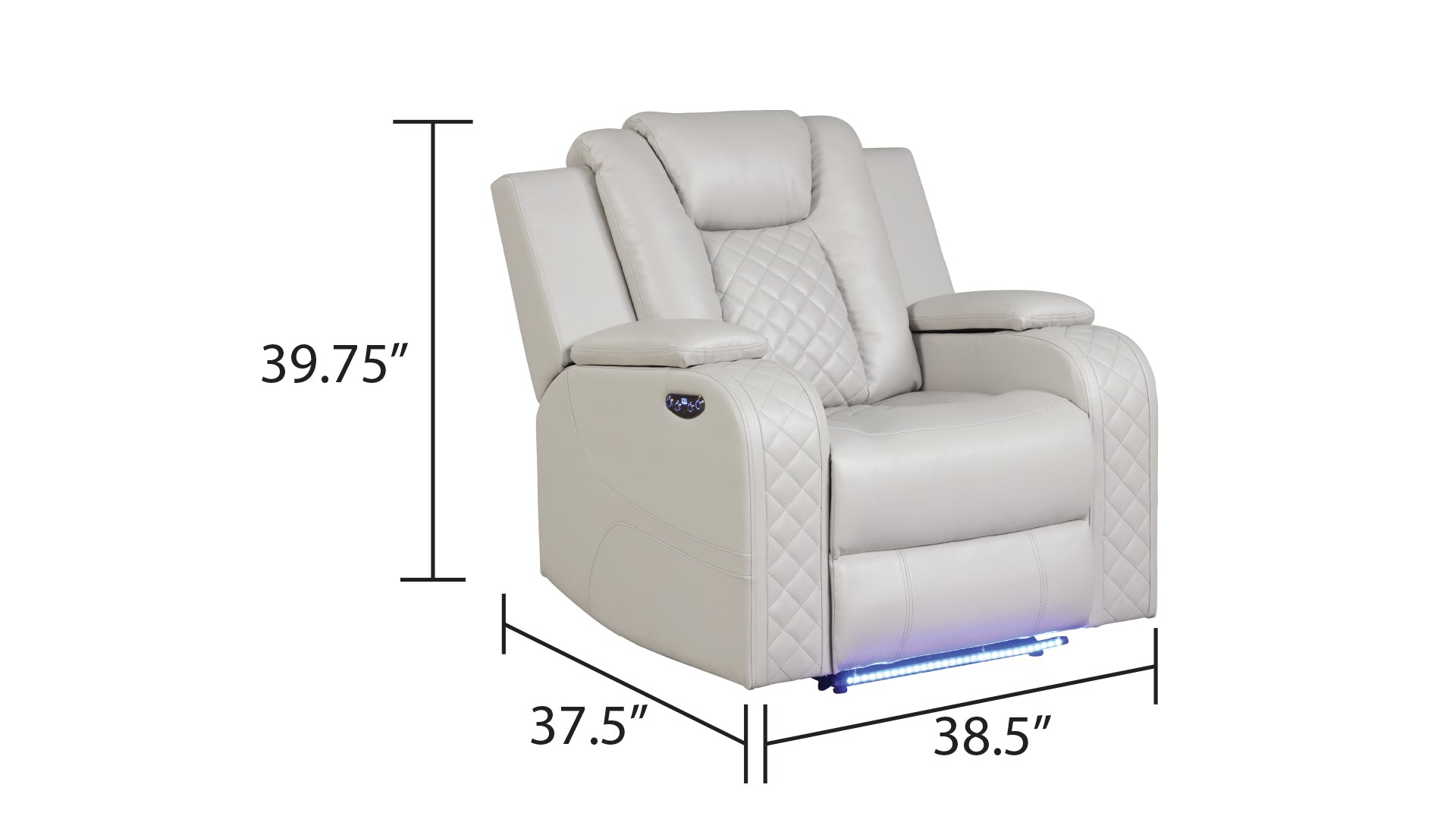 Benz LED & Power Recliner 3 Pc Set in Faux Leather