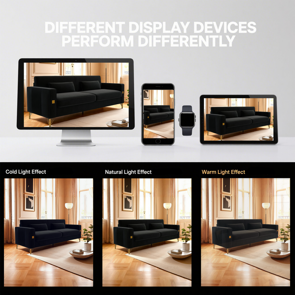 Luxury Velvet Sofa with Gold Metal Accents