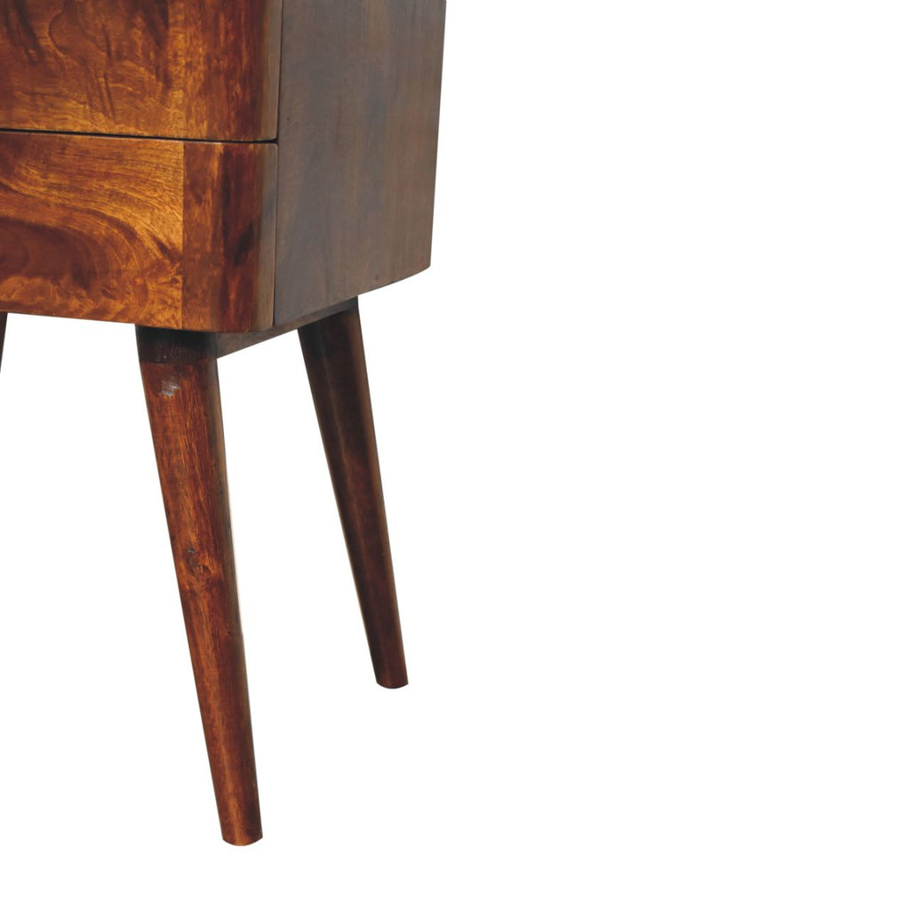 Solid Wood Chestnut T-Bar Nightstand
