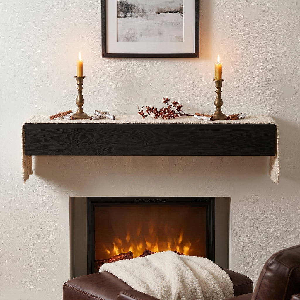 48" Embossed Fireplace Mantel - Western Red Cedar