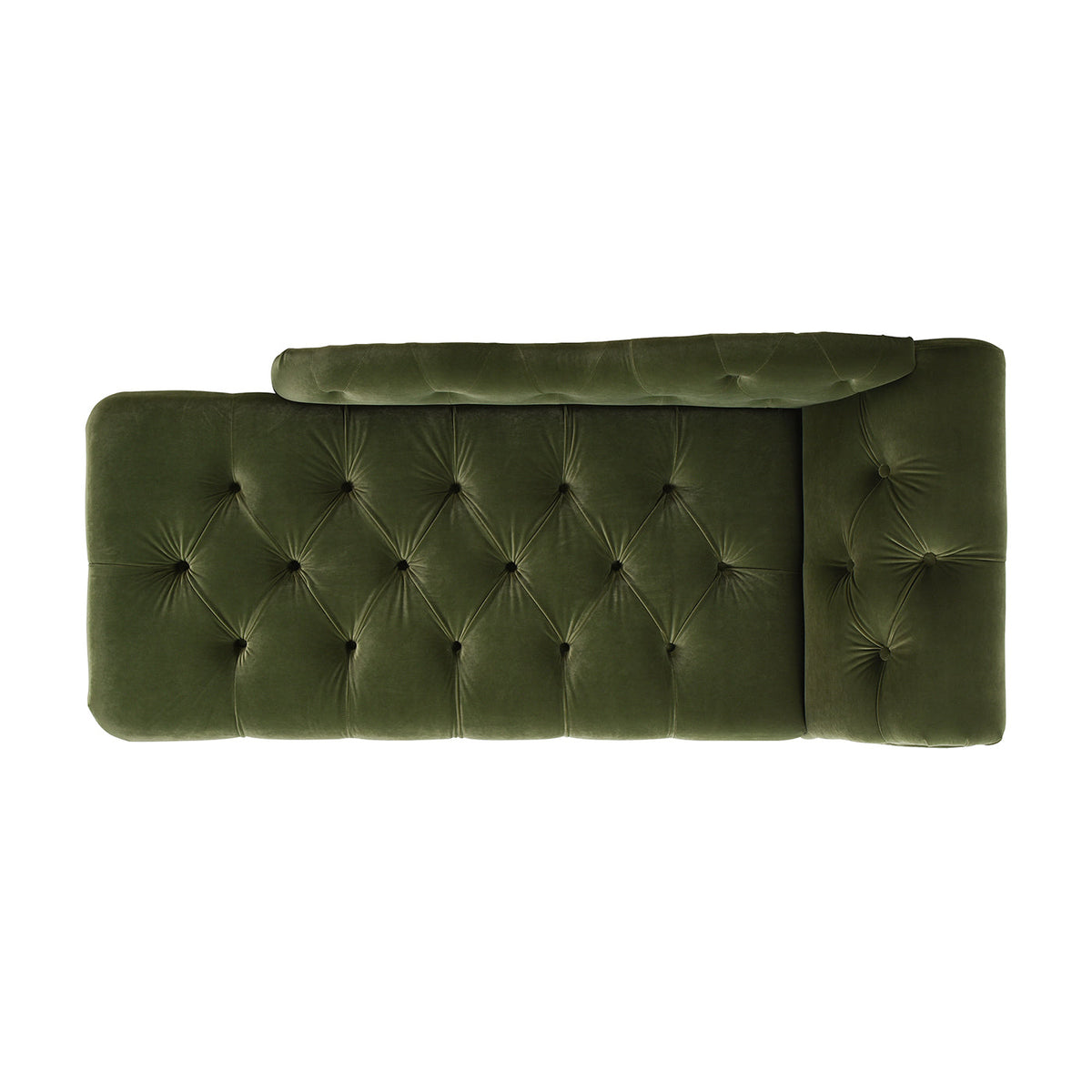 Samuel Tufted Roll Arm Chaise Lounge, Olive