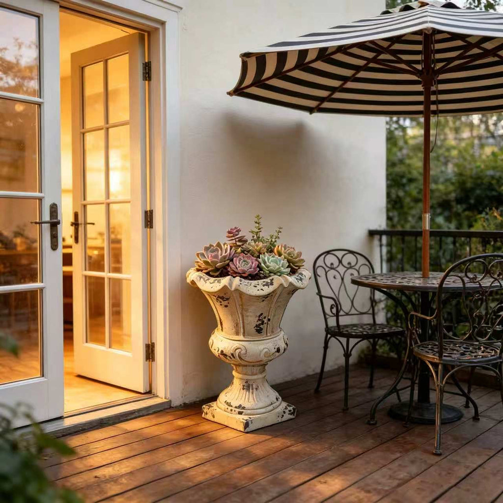 Antique White MGO Garden Planter