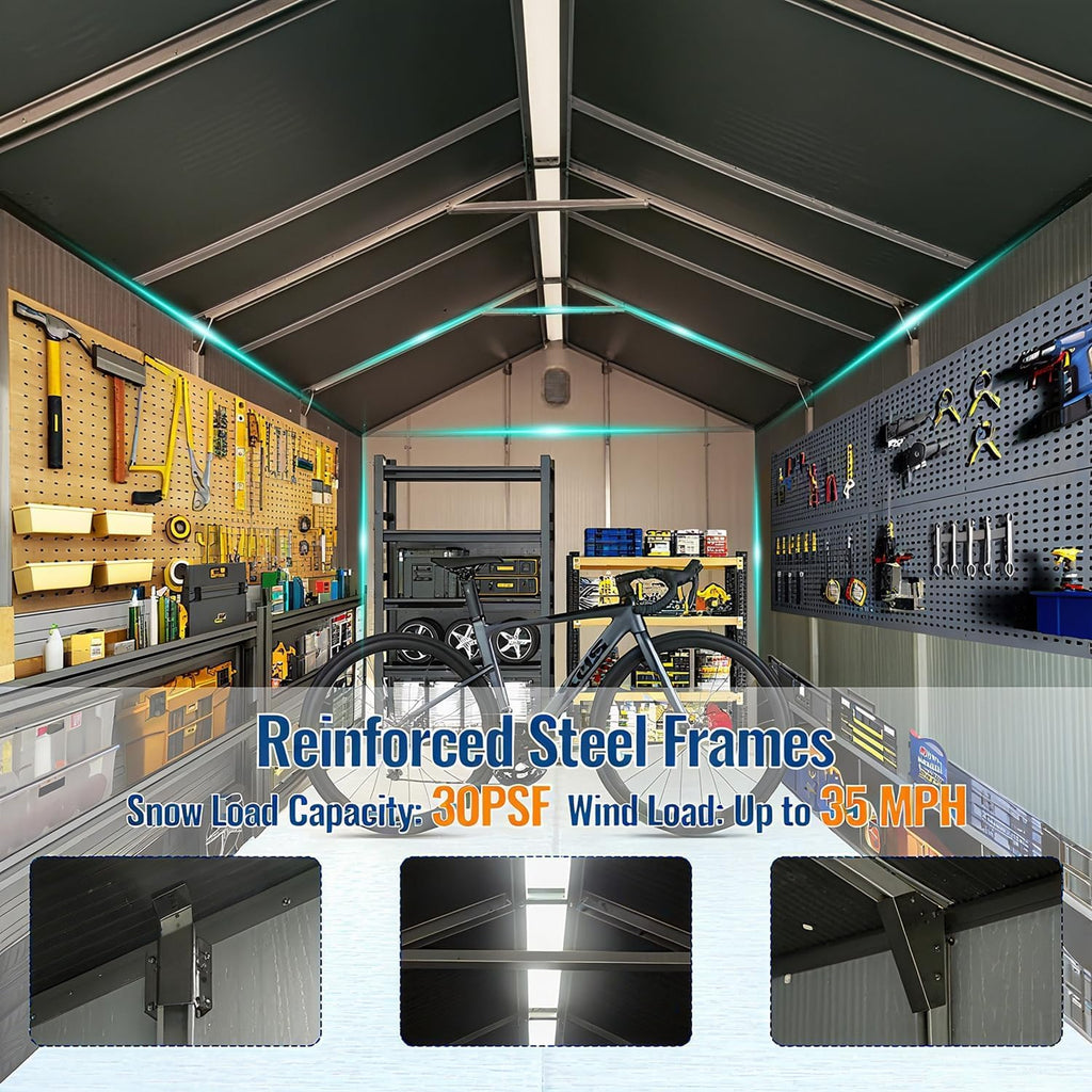 8x16Ft Resin Outdoor Storage Shed