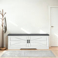 2-Tier Storage Bench with Padded Seat Cushion
