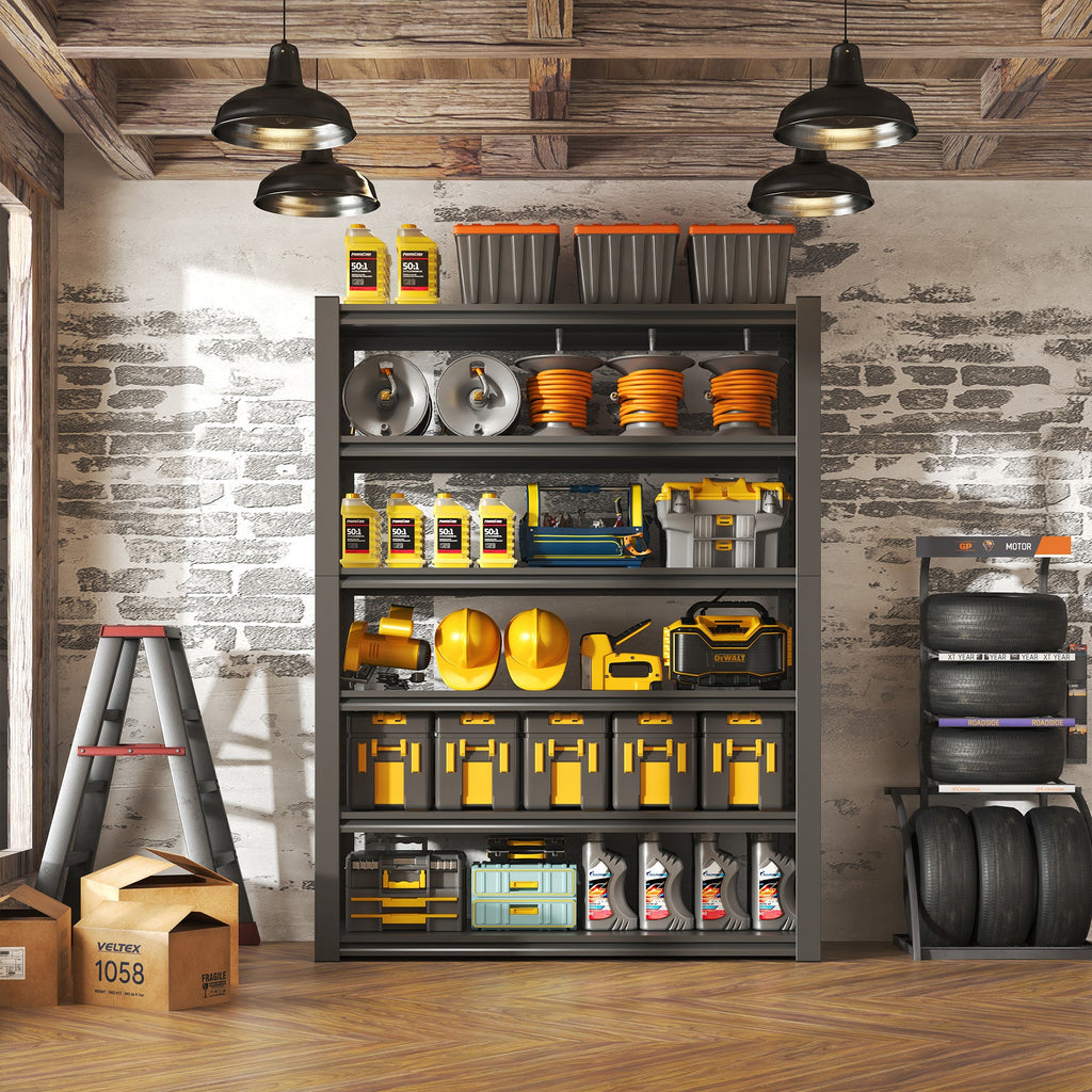 82"H 6 Tier Metal Shelves for Storage Garage Shelving