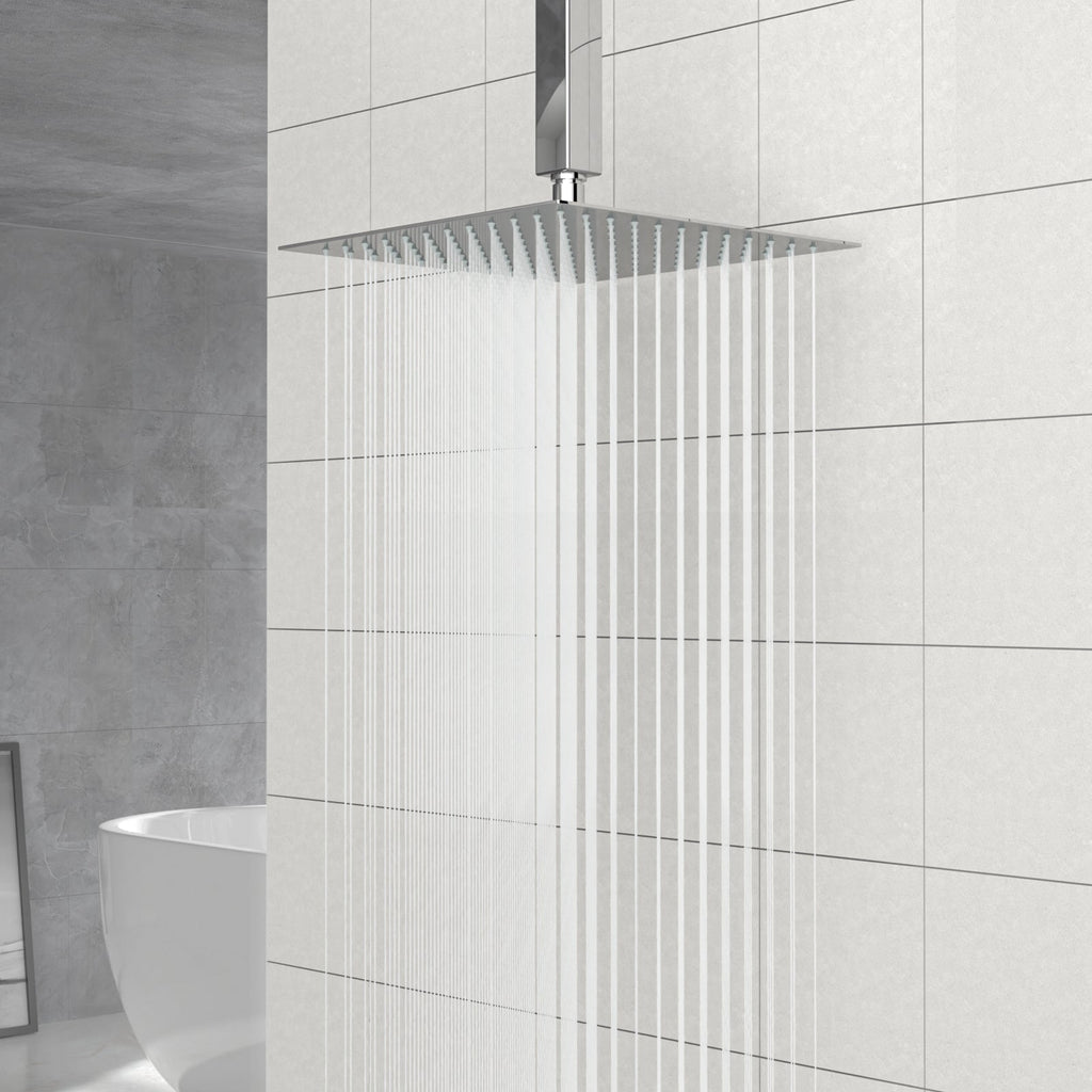 10" Square Rainfall Shower Head, Wall/Ceiling Mounted