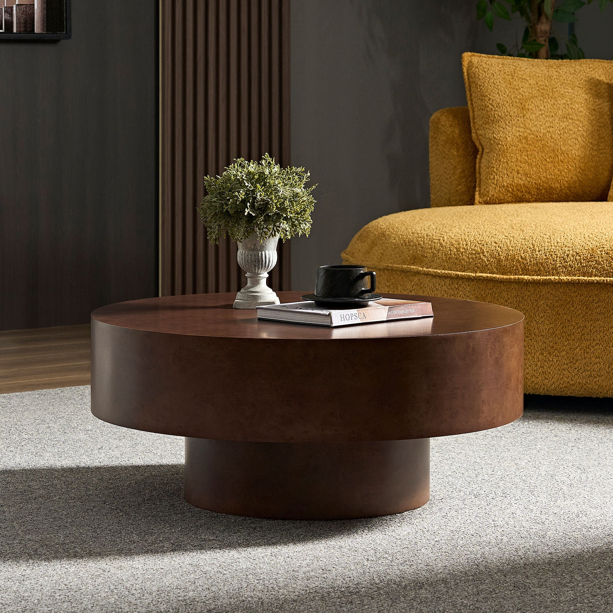 Faux Burl Wood Pattern Decal Coffee Table