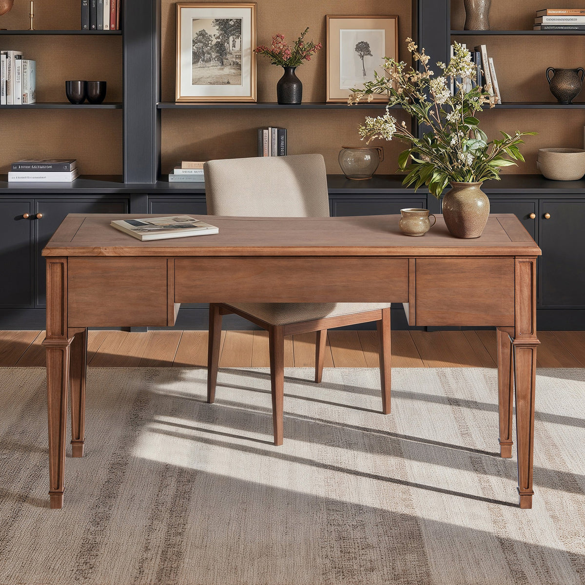 Dauphin 55" 3-Drawer Wood Executive Desk