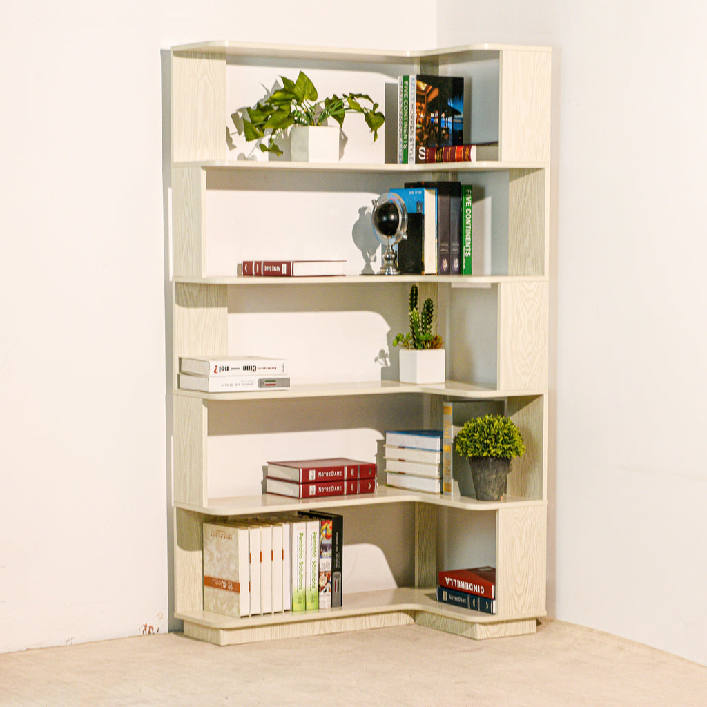 90cm Freestanding Corner Bookshelf