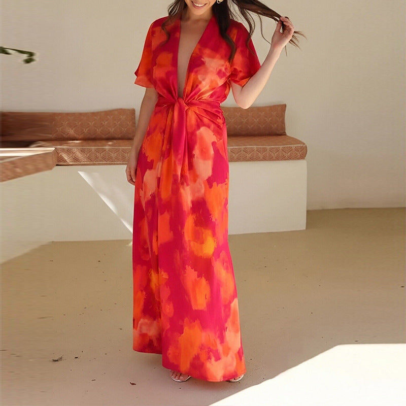 Women's Fashion Printed French-style Dress