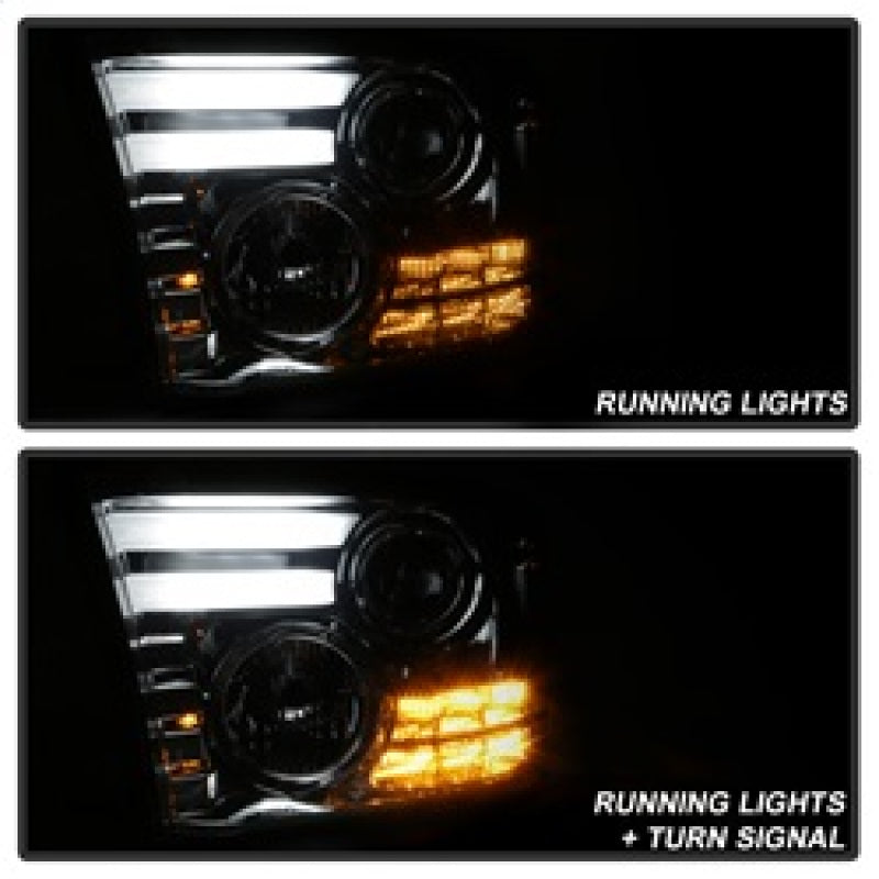 Spyder Dodge Ram 13-15 Projector Headlights Light Bar DRL Smoke PRO-YD-DR13-LBDRL-SM 5081735
