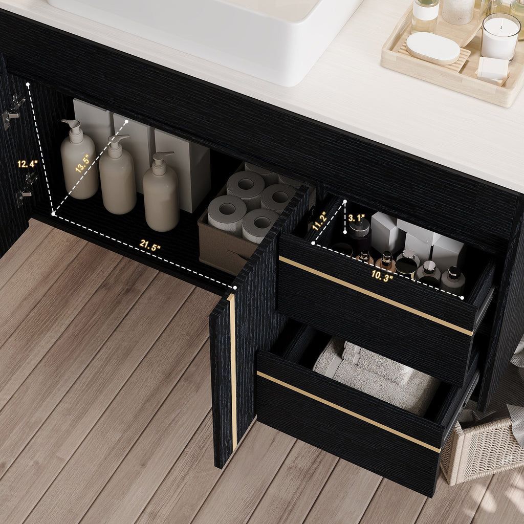 36" Wall-Mounted Bathroom Vanity with Vessel Sink