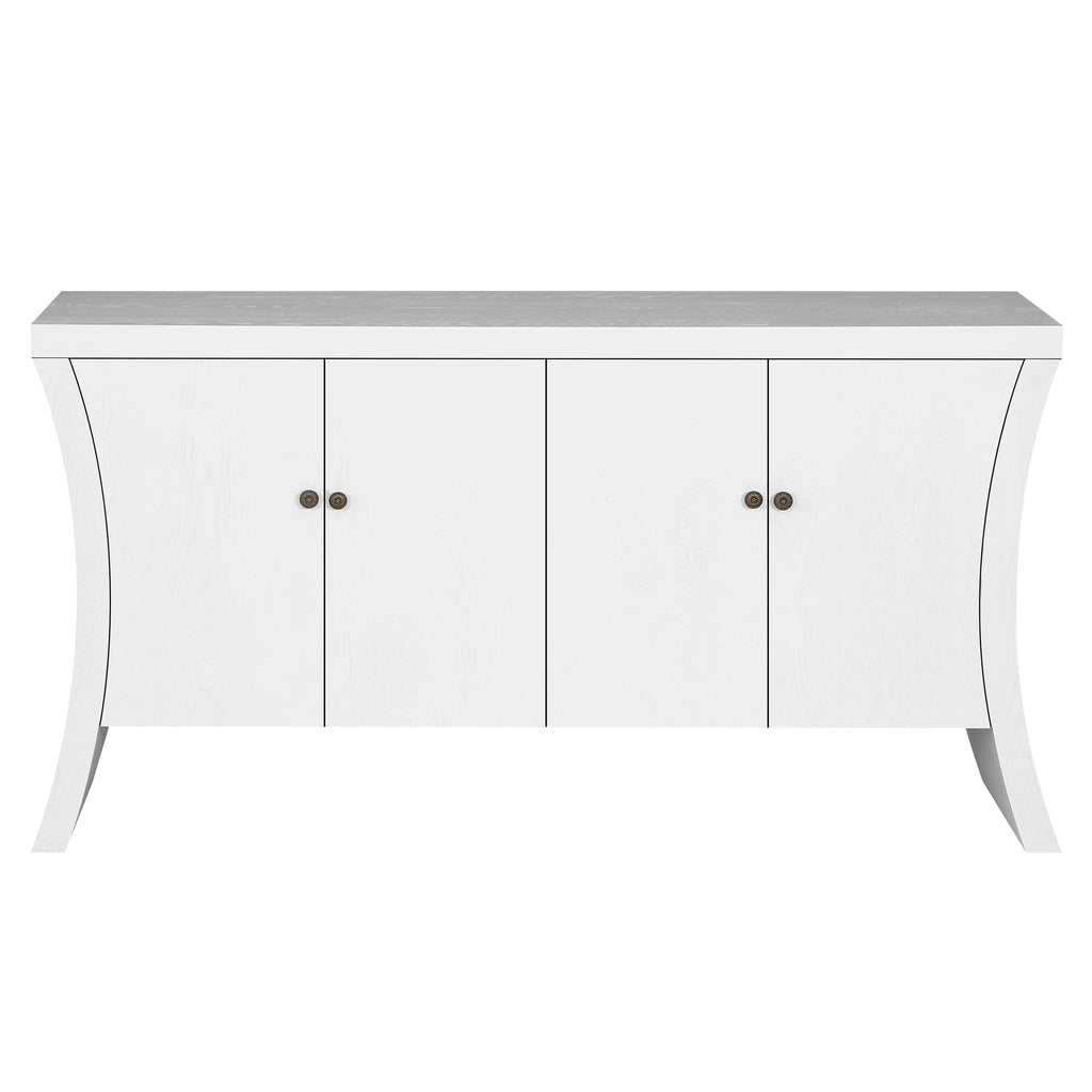 Refined Industrial 4-Door Credenza