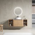 54" Wall-Mounted Bathroom Vanity with Ceramic Art Sink