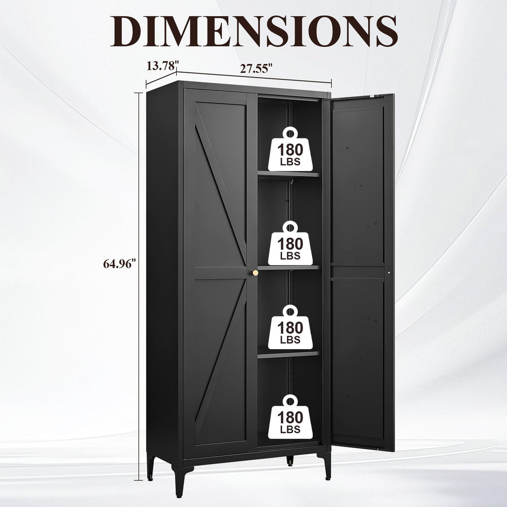 Metal Adjustable 2 Doors Storage Cabinet