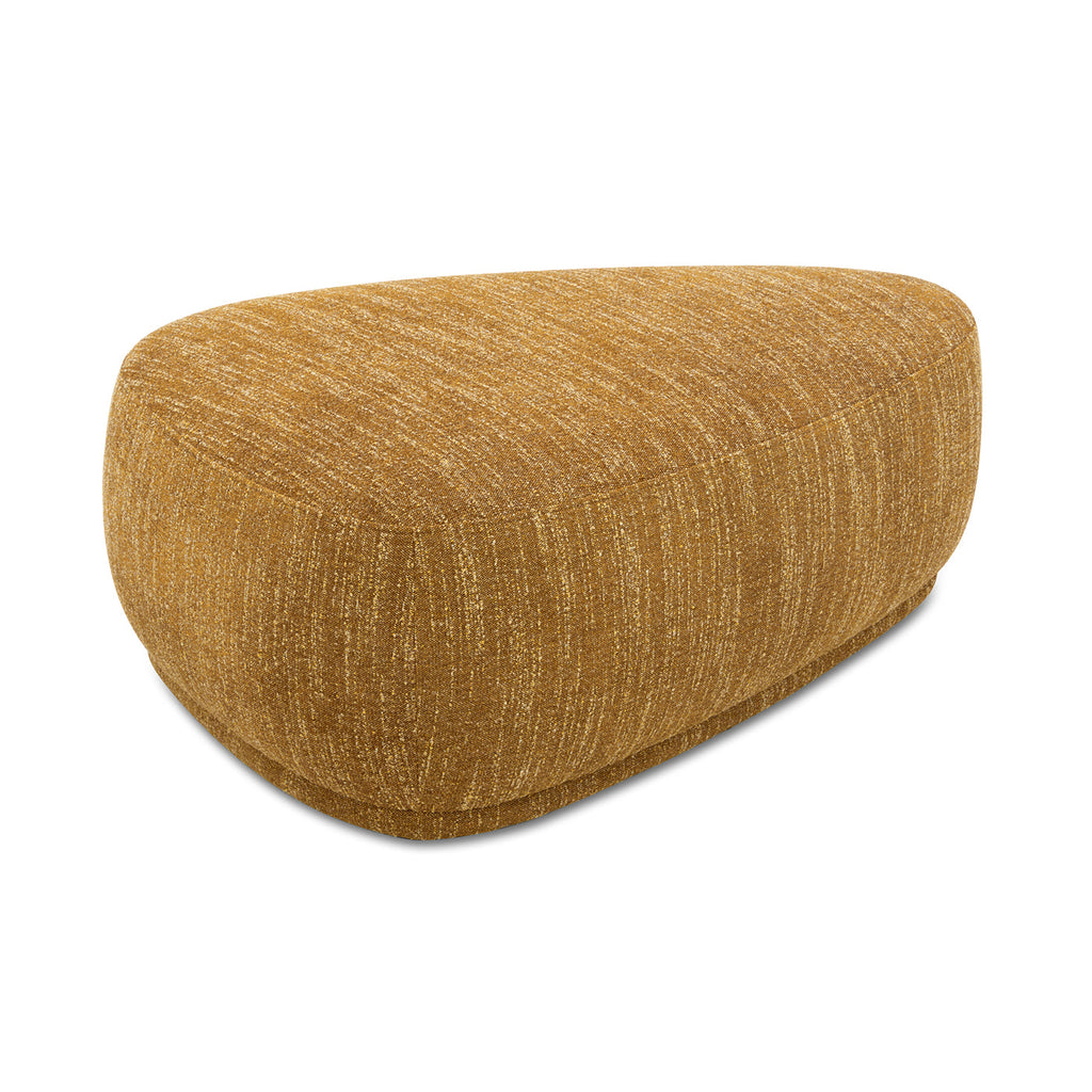 Pebble 44" Rounded Triangle Cocktail Ottoman, Mustard